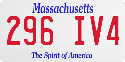 MA license plate 296IV4