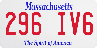 MA license plate 296IV6