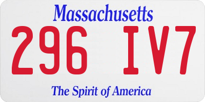 MA license plate 296IV7