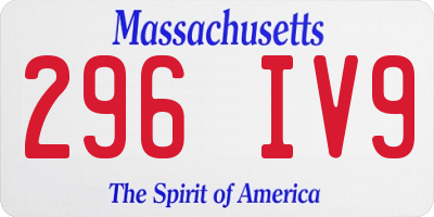 MA license plate 296IV9
