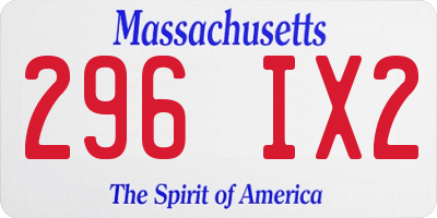 MA license plate 296IX2