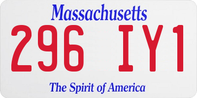 MA license plate 296IY1