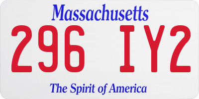 MA license plate 296IY2