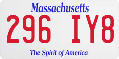 MA license plate 296IY8