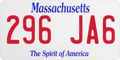 MA license plate 296JA6