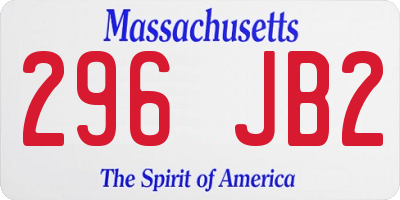 MA license plate 296JB2