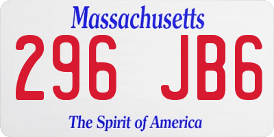 MA license plate 296JB6