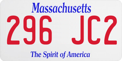 MA license plate 296JC2