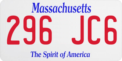 MA license plate 296JC6