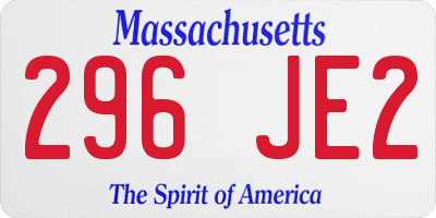 MA license plate 296JE2