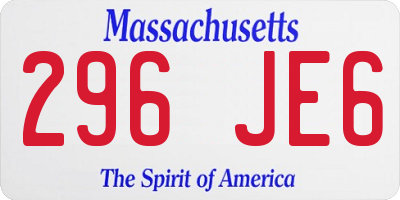 MA license plate 296JE6