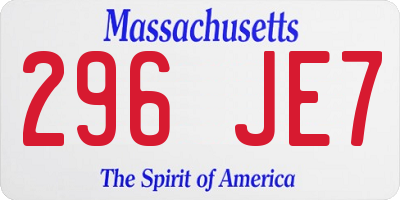 MA license plate 296JE7