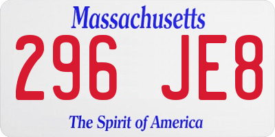 MA license plate 296JE8