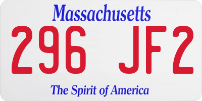 MA license plate 296JF2