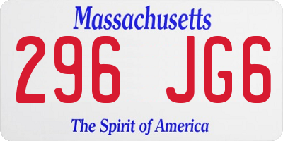MA license plate 296JG6