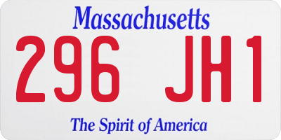 MA license plate 296JH1