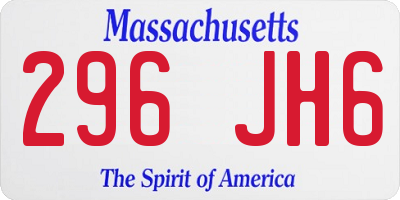 MA license plate 296JH6