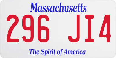 MA license plate 296JI4