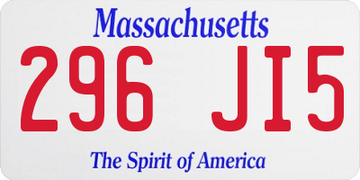 MA license plate 296JI5