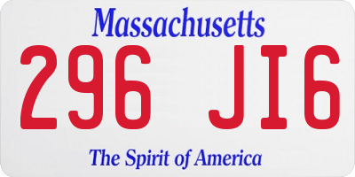 MA license plate 296JI6