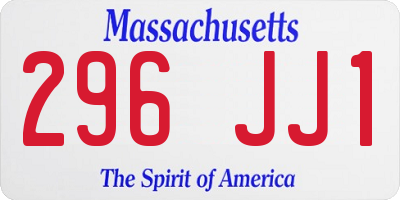 MA license plate 296JJ1