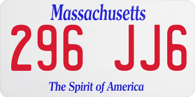 MA license plate 296JJ6