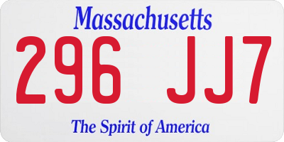 MA license plate 296JJ7