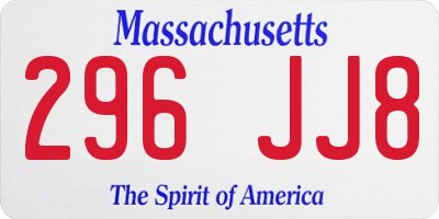 MA license plate 296JJ8