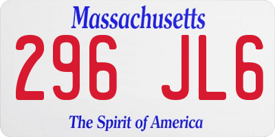MA license plate 296JL6