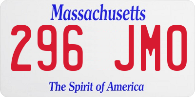 MA license plate 296JM0