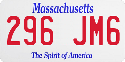MA license plate 296JM6