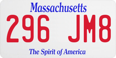 MA license plate 296JM8