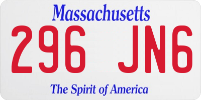 MA license plate 296JN6