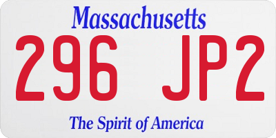 MA license plate 296JP2