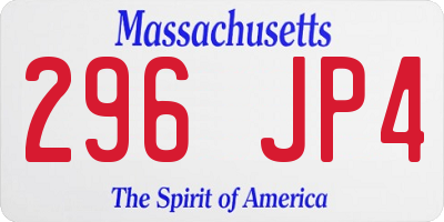 MA license plate 296JP4