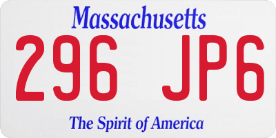 MA license plate 296JP6