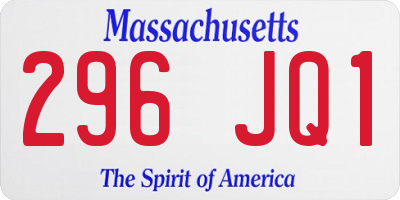 MA license plate 296JQ1