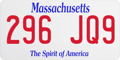 MA license plate 296JQ9