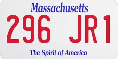MA license plate 296JR1