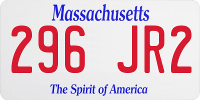 MA license plate 296JR2