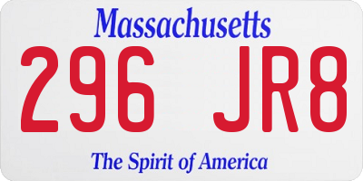 MA license plate 296JR8