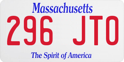 MA license plate 296JT0