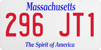 MA license plate 296JT1