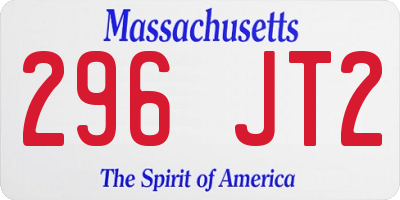 MA license plate 296JT2