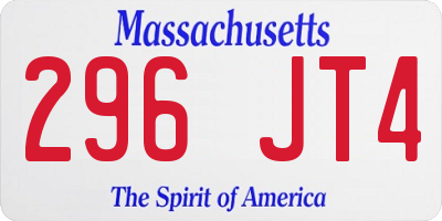 MA license plate 296JT4