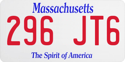 MA license plate 296JT6