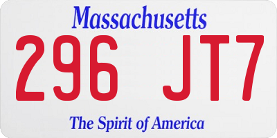 MA license plate 296JT7