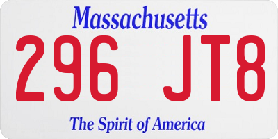 MA license plate 296JT8