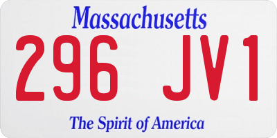 MA license plate 296JV1