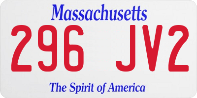 MA license plate 296JV2